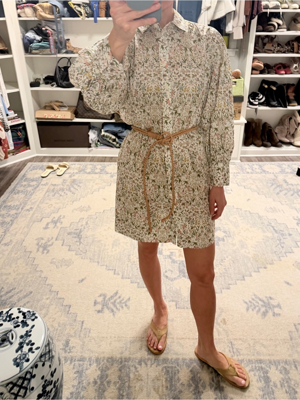 JCrew Floral Shirt Dress w Liberty fabric- small vguc